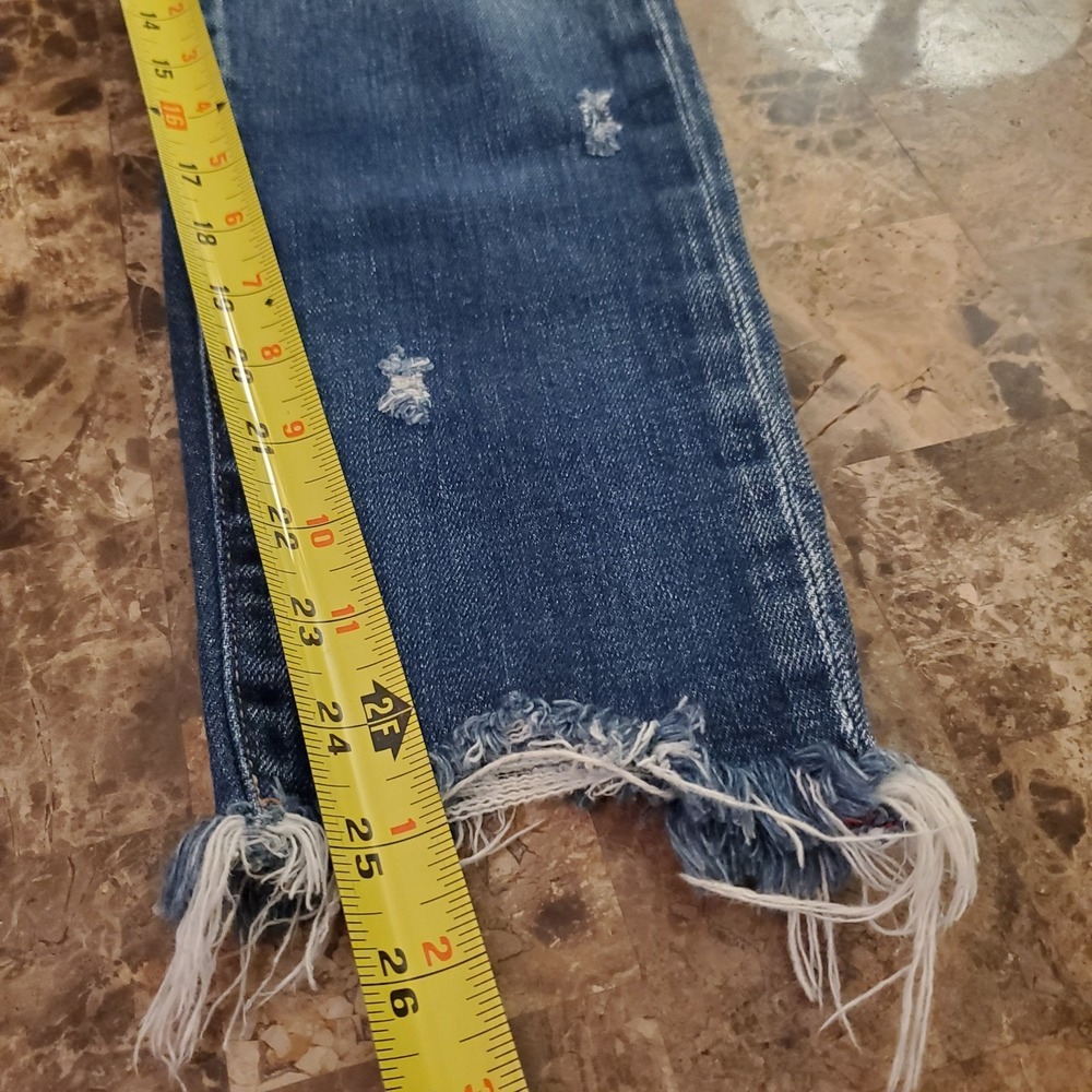 Moussy Vintage Jeans Women 26 Mid Rise Ankle Tapered Distressed Blue Chic Japan - Picture 13 of 16